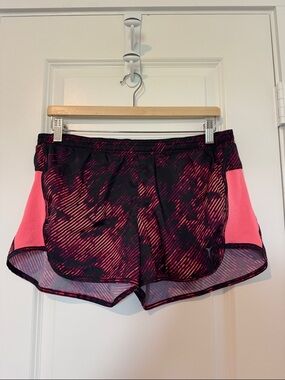 Women’s Black and Pink Active Running Shorts